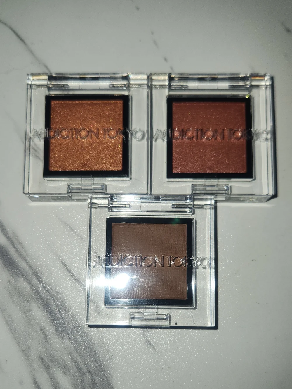 Addiction Tokyo Eyeshadow Trio - Carnelian, Retro Crush, And Cappuccino